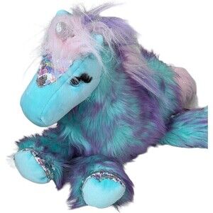 Rare "Veda" the Unicorn Plush w/Eyelashes by Douglas Cuddle Toys 15" Rainbow